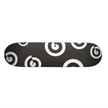 Dunkelgraues Weiß-Spiralen-Muster-Skateboard Personalisiertes Skateboard