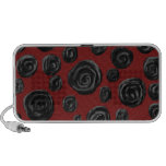 Dunkelrotes und schwarzes Rosenmuster Mini Speaker