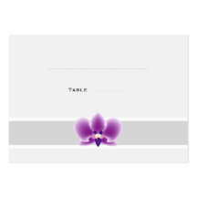 Dunkle lila Orchideen-Platzkarten Visitenkartenvorlage