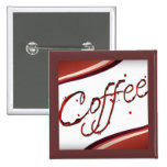 DUNKLE SCHOKOLADENBRAUNE KAFFEE-TYPOGRAFIE-GRAFIK- BUTTONS