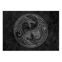 Dunkle SteinYin Yang Drachen Visitenkarten