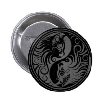 Dunkle Yin Yang Kätzchen Anstecknadel