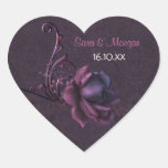 Dunkles Romance Rosen-Hochzeits-Siegel Sticker