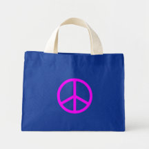 Dünne rosa Friedenszeichen-Leinwand-Tasche