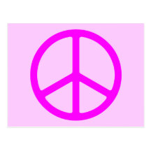 Dünne rosa Friedenszeichen-Postkarte