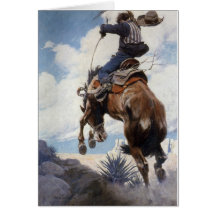 Durch NC Wyeth sich sträuben, Vintages Cowboy-Rode Karten
