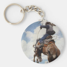 Durch NC Wyeth sich sträuben, Vintages Cowboy-Rode Schlüsselbänder