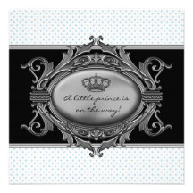 Dusche Prinz-Crown Blue Prinz Baby Personalisierte Einladung