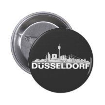 Düsseldorf City Skyline Button / Pin / Anstecker