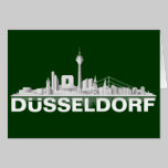 Düsseldorf City Skyline Klappkarte / Einladung karten