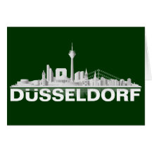 Düsseldorf City Skyline Klappkarte / Einladung