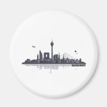 Düsseldorf City Skyline Kühlschrankmagnet