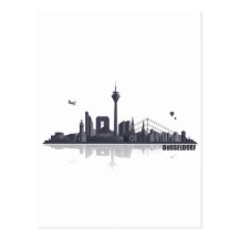 Düsseldorf City Skyline Postkarte