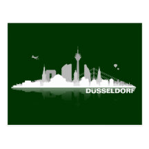 Düsseldorf City Skyline Postkarte / Karte