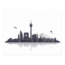 Düsseldorf Skyline - Postkarte / Grußkarte