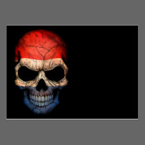 Dutch Flag Skull on Black visitenkarten