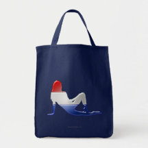 Dutch Girl Silhouette Flag Tote Bags