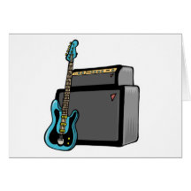 E-Gitarrenbaß und Ampere Karte