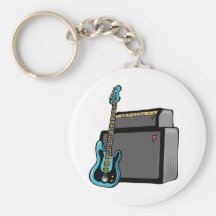E-Gitarrenbaß und Ampere Schlüsselbänder