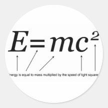 E=MC2 Einsteins Relativitätstheorie Runde Aufkleber