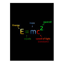 E = MC^2. E entspricht Lux quadriert Postkarten