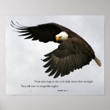 Eagle-Foto mit Bibel-Vers Poster
