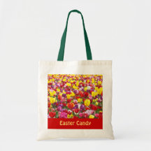 Easter Candy Tote Bags Tulip Flowers Totes