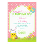 Easter Chick with Bunny Ears Birthday Invitation