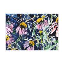 Echinacea coneflower Blume Watercolormalerei Gespannte Galeriedrucke