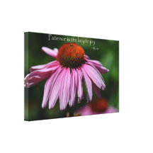 Echinacea mit Gedulds-Zitat Gespannter Galeriedruck