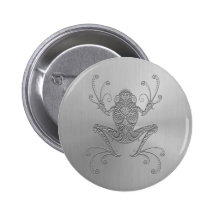 Edelstahl-Baum-Frosch Anstecknadelbuttons