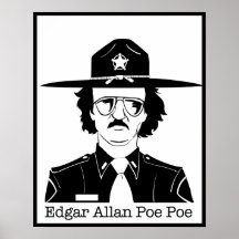 Edgar Allan Poe Poe (Schwarzes auf Weiß) Plakat
