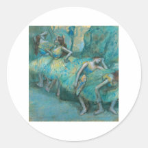 Edgar Degas - Ballett-Tänzer dem Pastell in der Fl Runder Aufkleber
