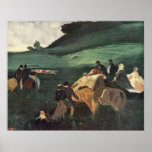 Edgar Degas - Reiter Mannpferd im Landschaft 1862 Plakat