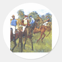 Edgar Degas - Rennpferd-Jockey-Bäume Rennpferde Aufkleber