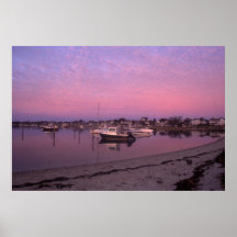 Edgartown Hafen an Dämmerung Marthas Weinberg Poster