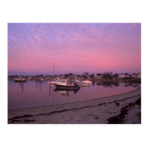 Edgartown Hafen an Dämmerung Marthas Weinberg Postkarte