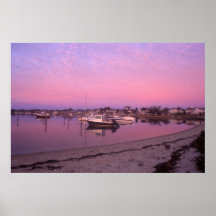 Edgartown Hafen-Dämmerung Plakat