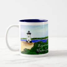 Edgartown Hafen-Licht-Becher (Text) Tee Tassen