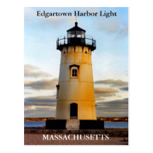 Edgartown Hafen-Licht, Massachusetts-Postkarte