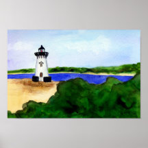 Edgartown Leuchtturm Plakat-Marthas Weinberg