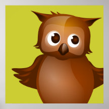 Editable Hintergrund - niedliche Brown-Eule Posterdruck