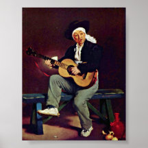 Edouard Manet - spanischer Sänger Plakat