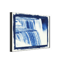 Effekt Niagara Falls Cyanotype Gespannter Galerie Druck