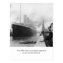 Effektivwert titanisch vor Abfahrt und Gedicht Postkarten