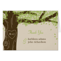 Eichen-Baum-Hochzeit danken Ihnen Mitteilungskarte