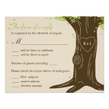 Eichen-Baum-Hochzeit UAWG Karte mit Menü-Auswahl Personalisierte Ankündigungen