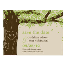 Eichen-Baum-Save the Date Postkarte