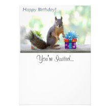 Eichhörnchen-alles Gute zum Geburtstag! Einladungskarte