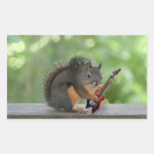 Eichhörnchen, das E-Gitarre spielt Rechteckige Sticker